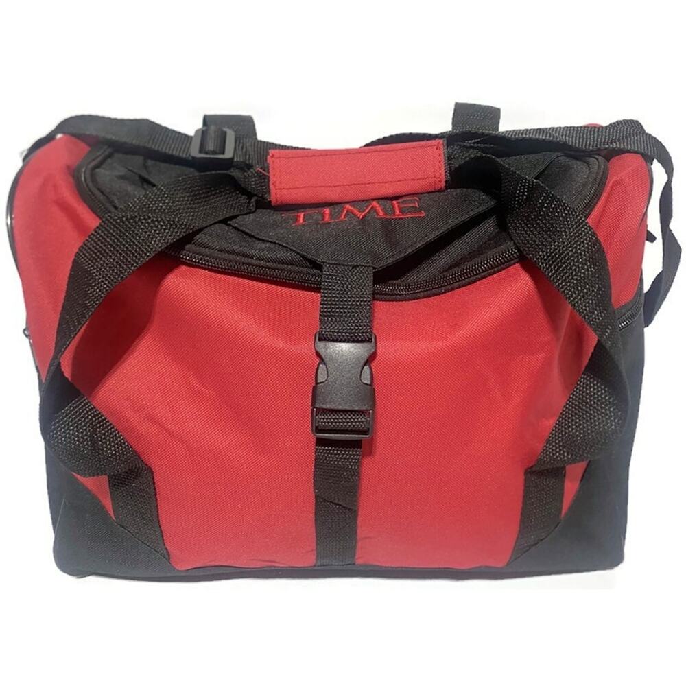 Time Magazine Duffel Bag Red Black Small Gym Overnight Carry On Bag 14 x 11 x 8